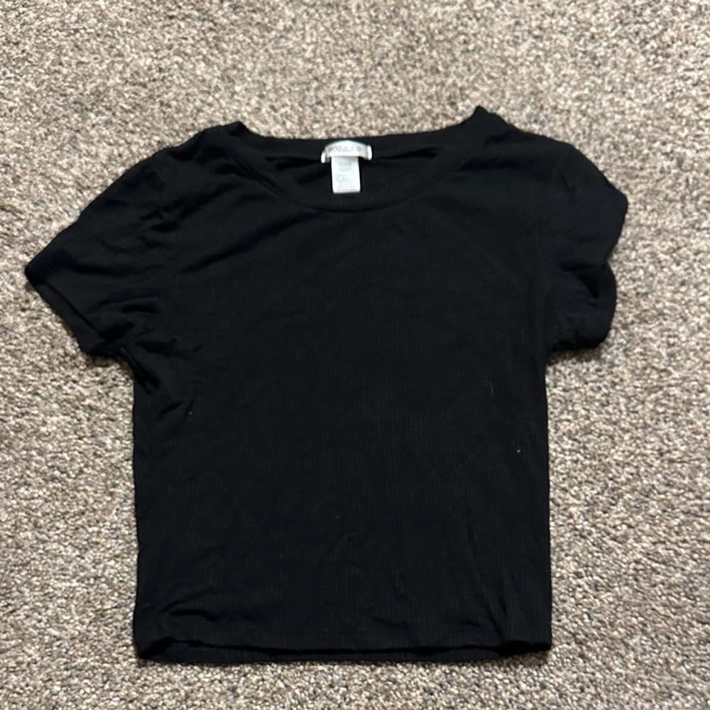 Bozzolo Black Ribbed Top